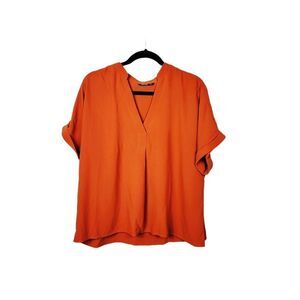 Shein Short Sleeve Blouse. Burnt Orange 1X#26